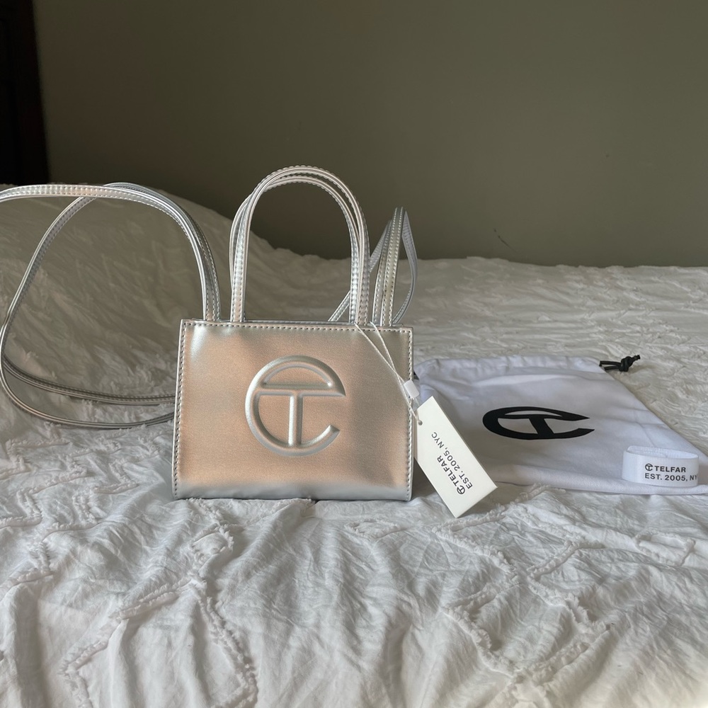 BNWT TELFAR Small Silver Shopping Bag